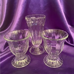 3/Set of Ice Cream/Sundae Libbey Glassware